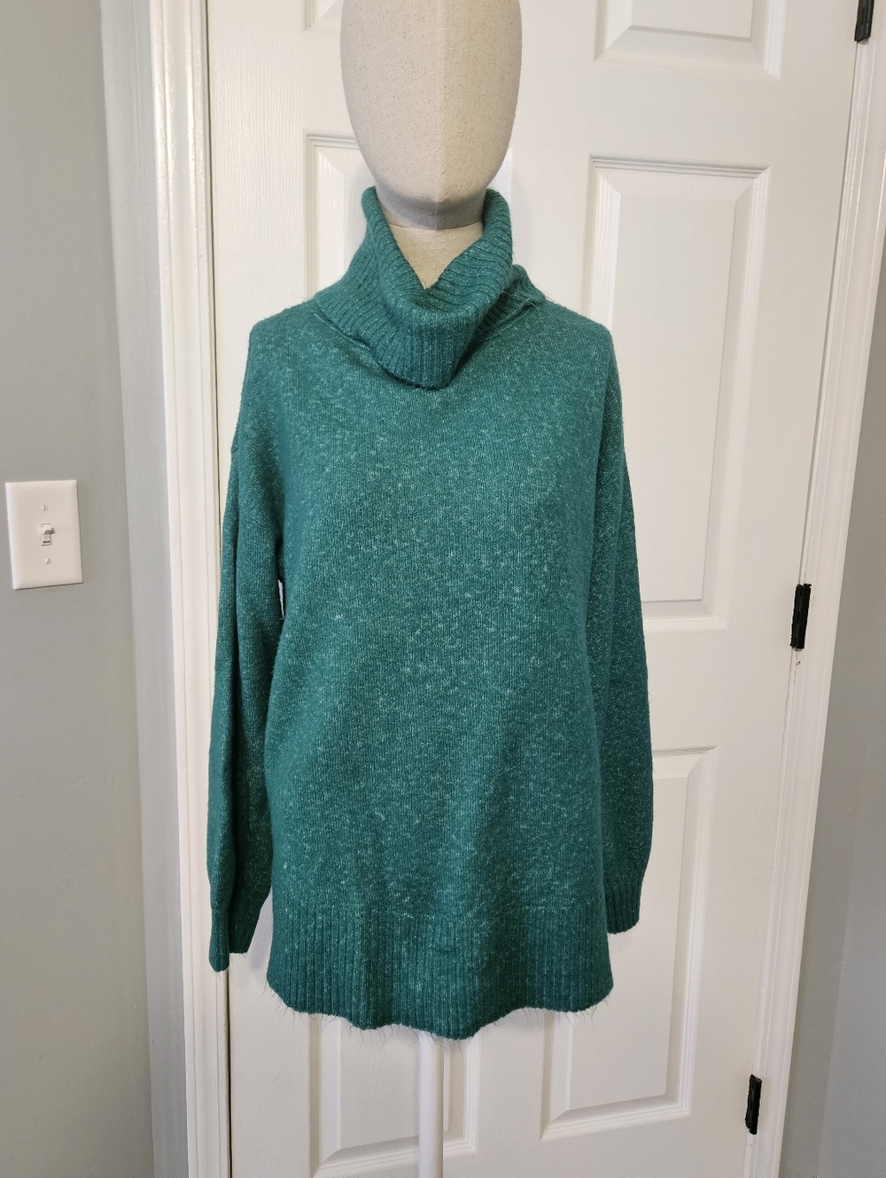 CLEAEANCE! Staccato Teal Cowl Neck Sweater